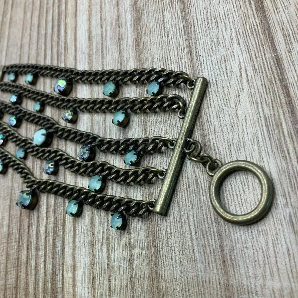 Chico's Multi Strand Rustic Gold Tone Bracelet